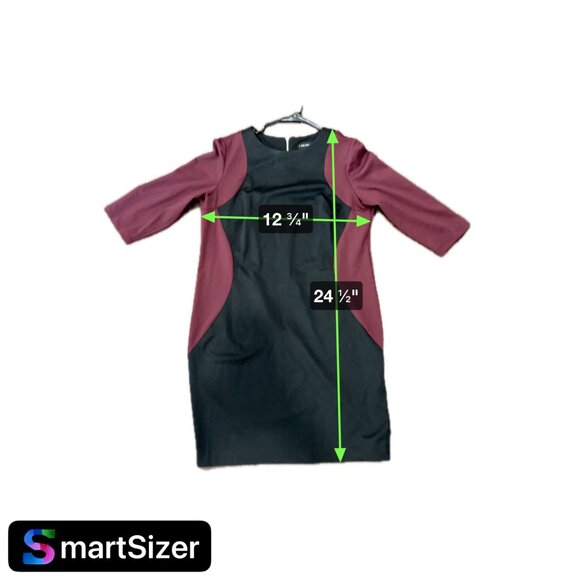 Lane Bryant Womens Colorblock Dress Black Burgundy 3/4 Sleeve Sz 16 - Picture 7 of 9